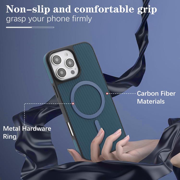 For iPhone 16 Pro Max Kalebol Carbon Fiber MagSafe Phone Case