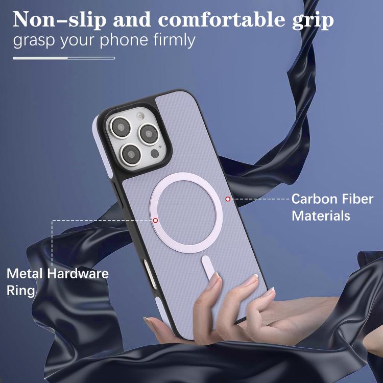For iPhone 16 Pro Max Kalebol Carbon Fiber MagSafe Phone Case