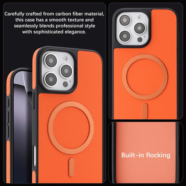 For iPhone 16 Pro Max Kalebol Carbon Fiber MagSafe Phone Case