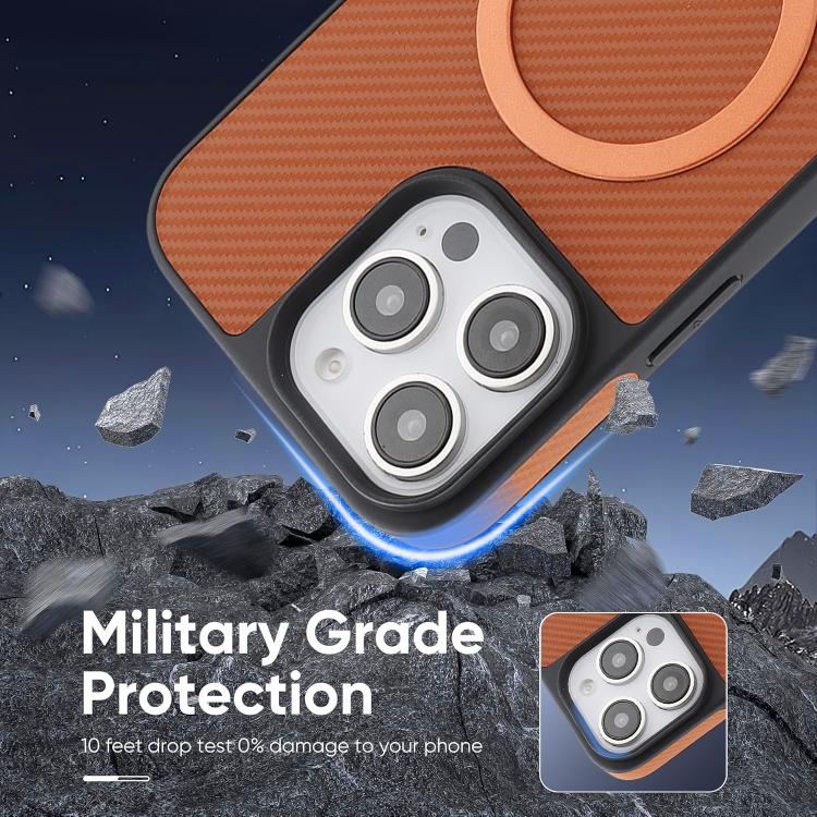 For iPhone 16 Pro Kalebol Carbon Fiber MagSafe Phone Case