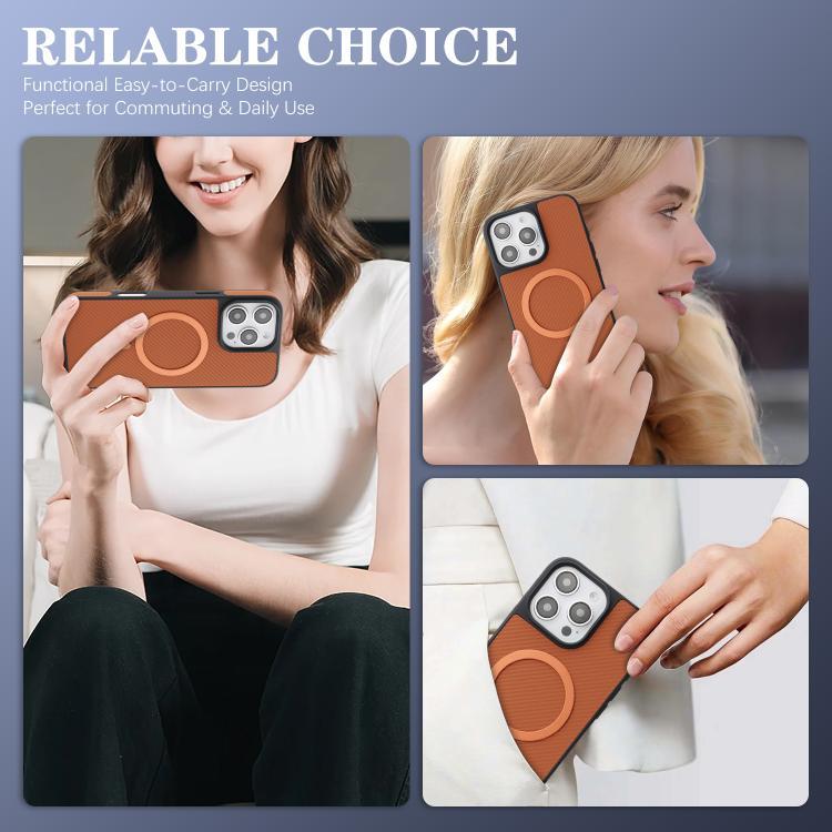 For iPhone 16 Pro Kalebol Carbon Fiber MagSafe Phone Case