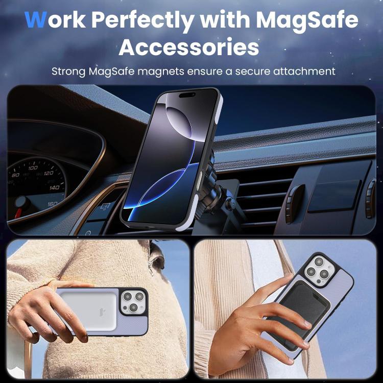For iPhone 16 Pro Kalebol Carbon Fiber MagSafe Phone Case