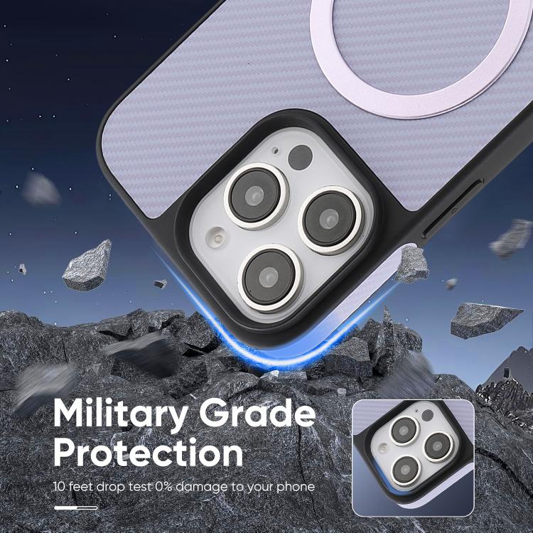 For iPhone 16 Pro Kalebol Carbon Fiber MagSafe Phone Case