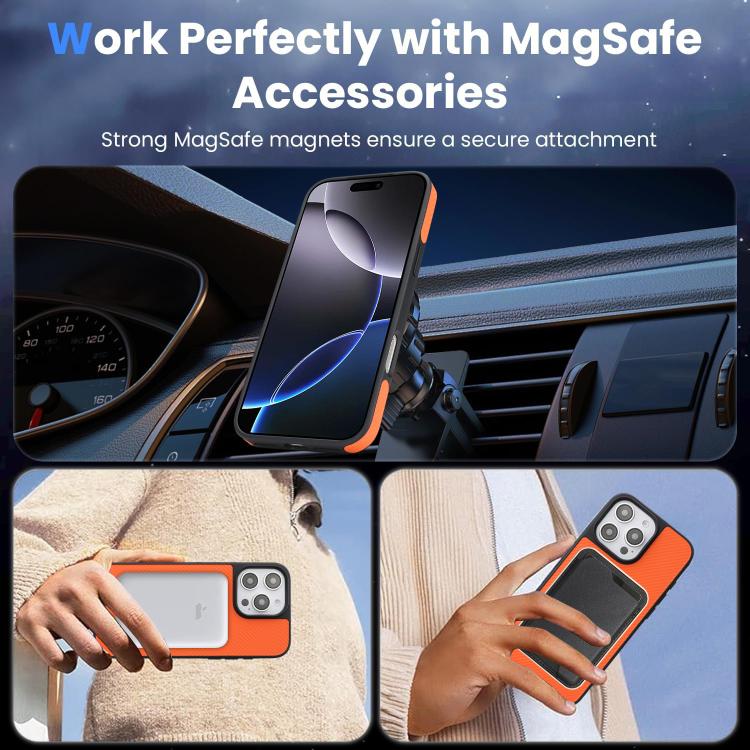 For iPhone 16 Pro Kalebol Carbon Fiber MagSafe Phone Case