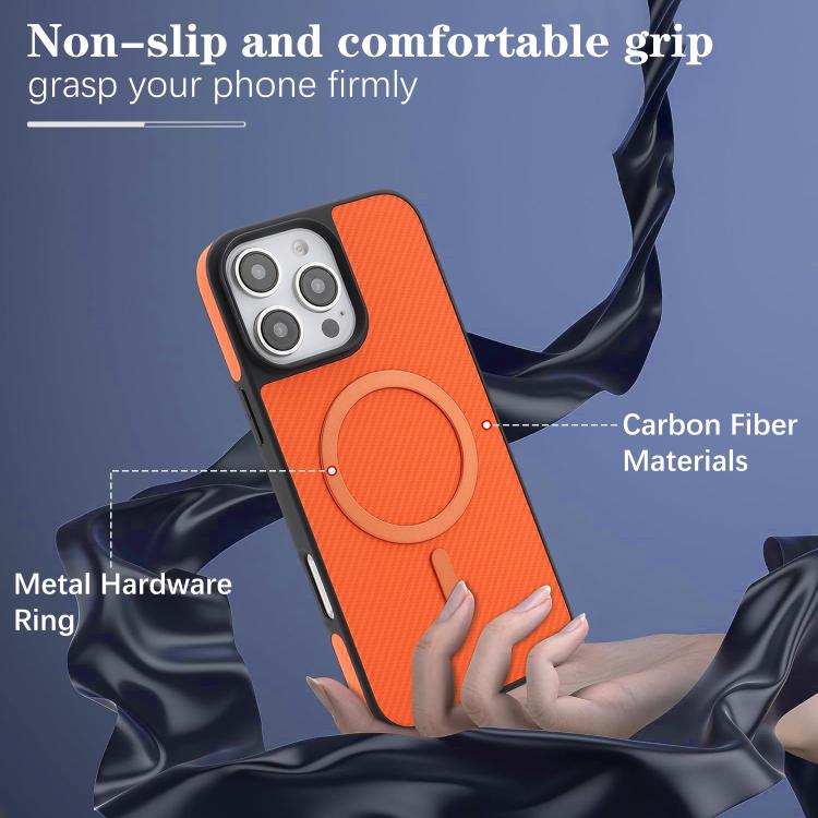 For iPhone 16 Pro Kalebol Carbon Fiber MagSafe Phone Case