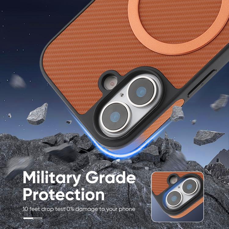 For iPhone 16 Kalebol Carbon Fiber MagSafe Phone Case