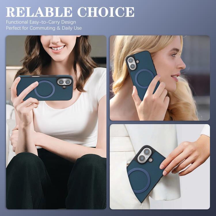 For iPhone 16 Plus Kalebol Carbon Fiber MagSafe Phone Case