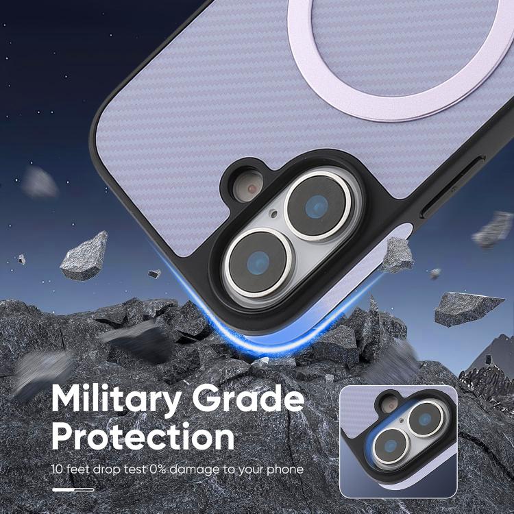 For iPhone 16 Plus Kalebol Carbon Fiber MagSafe Phone Case