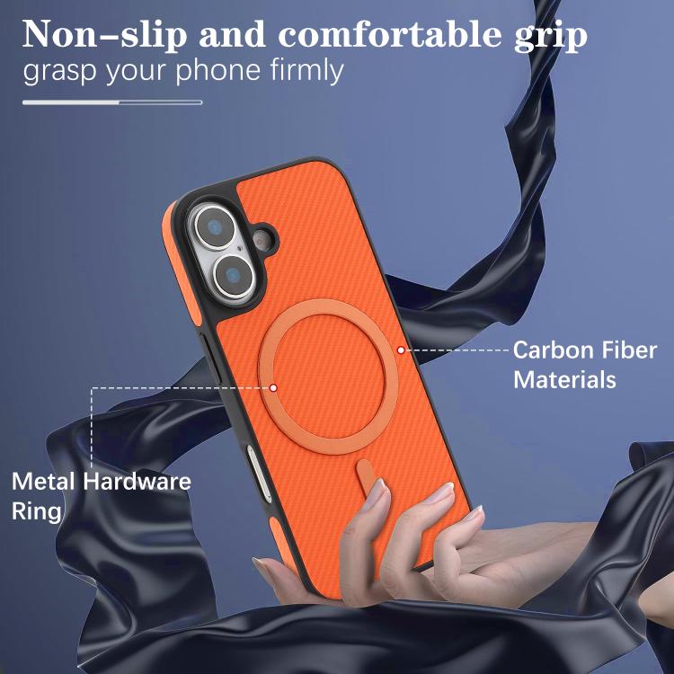 For iPhone 16 Plus Kalebol Carbon Fiber MagSafe Phone Case
