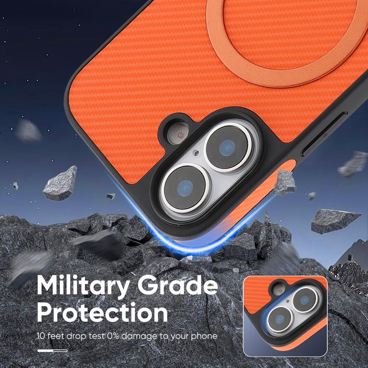 For iPhone 16 Plus Kalebol Carbon Fiber MagSafe Phone Case
