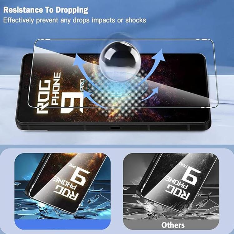 For ASUS ROG Phone 9 / 9 Pro / 9 FE Kalebol 10pcs High-Aluminum Semi-Screen Anti-Fingerprint HD Tempered Glass Film