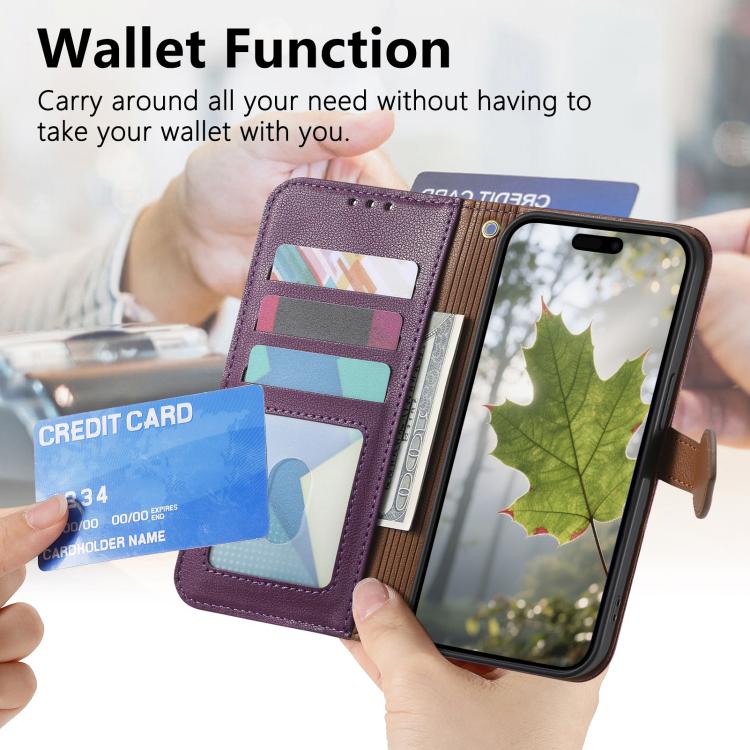 For Xiaomi 15 Leaf Buckle Zipper Wallet Leather Phone Case with Strap