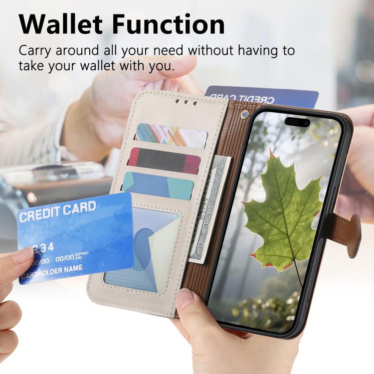 For Xiaomi 15 Leaf Buckle Zipper Wallet Leather Phone Case with Strap