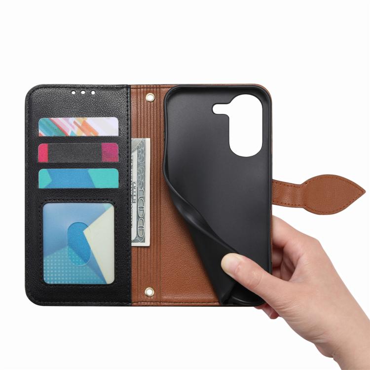 For Redmi Turbo 5 5G Leaf Buckle Zipper Wallet Leather Phone Case with Strap
