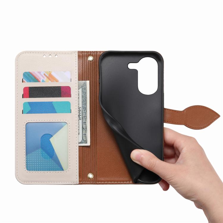 For Xiaomi Poco X8 Pro 5G Leaf Buckle Zipper Wallet Leather Phone Case with Strap