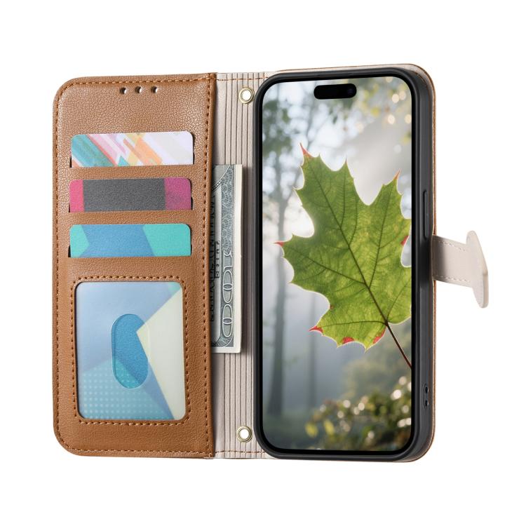For Xiaomi Poco X8 Pro Max 5G Leaf Buckle Zipper Wallet Leather Phone Case with Strap