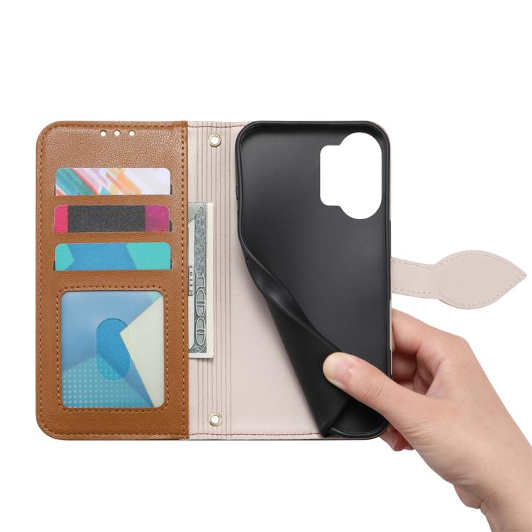 For Xiaomi Poco X8 Pro Max 5G Leaf Buckle Zipper Wallet Leather Phone Case with Strap