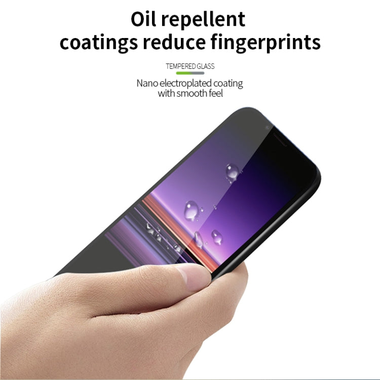 PINWUYO 9H 3D Curved Tempered Glass Film for Sony Xperia 1 / Xperia XZ4ï¼ˆBlackï¼‰