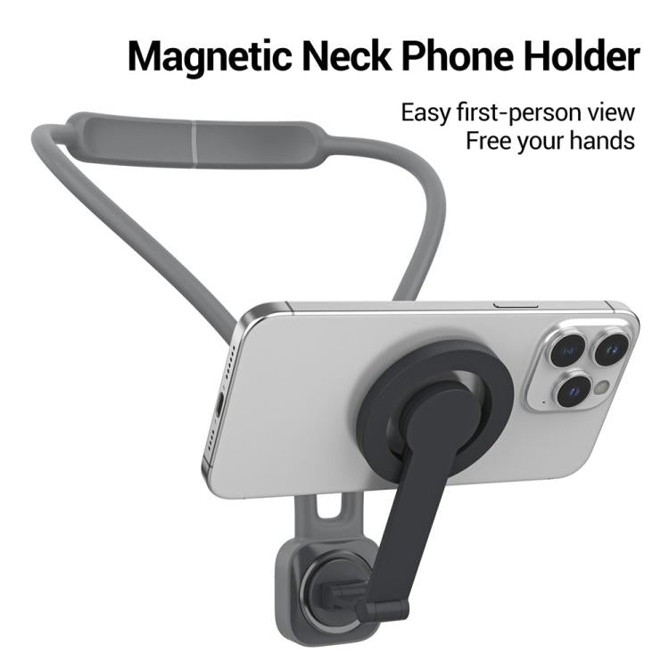 K08-2M 360 Degree Rotation Phone Neck Mount Hand Free POV Magnetic Neck Phone Holder
