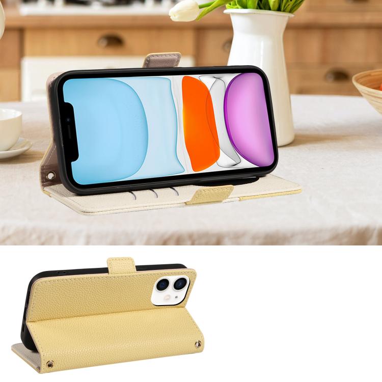 For iPhone 11 Litchi Texture Wallet Mirror Leather Phone Case