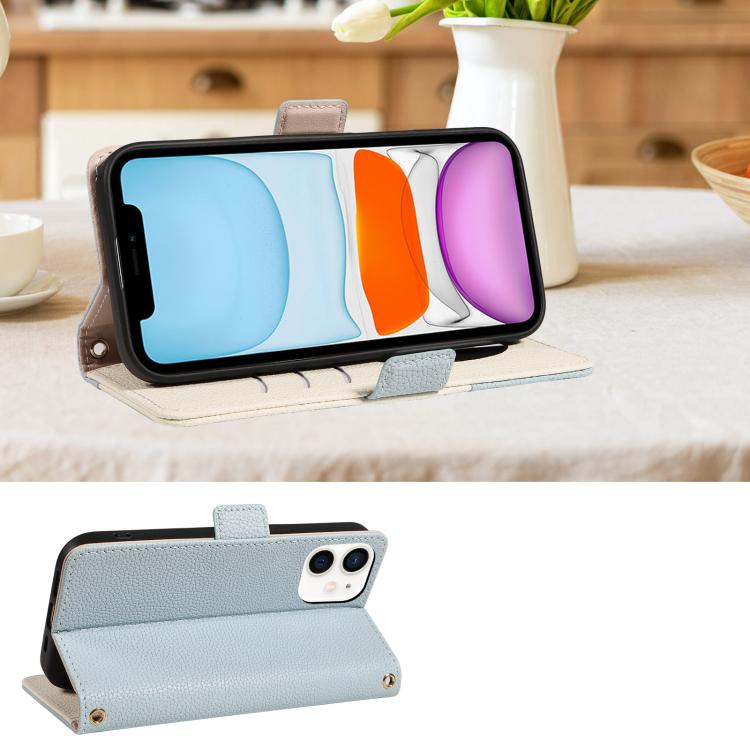 For iPhone 11 Litchi Texture Wallet Mirror Leather Phone Case