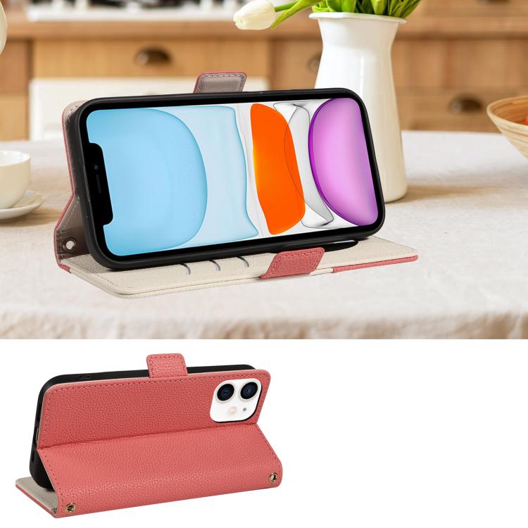 For iPhone 11 Litchi Texture Wallet Mirror Leather Phone Case