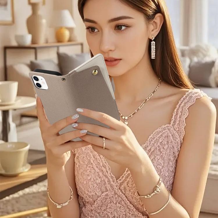 For iPhone 11 Litchi Texture Wallet Mirror Leather Phone Case