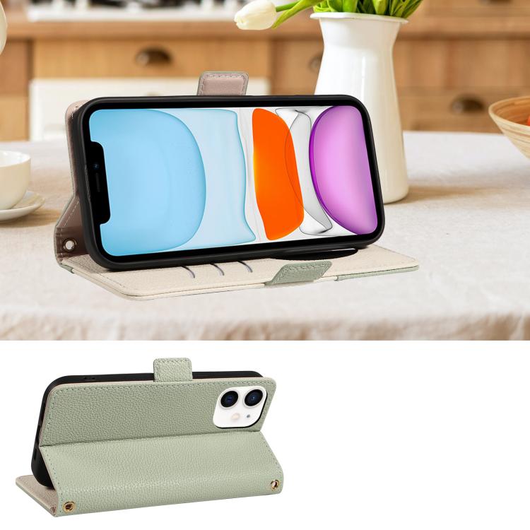 For iPhone 11 Litchi Texture Wallet Mirror Leather Phone Case