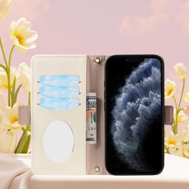 For iPhone 11 Pro Max Litchi Texture Wallet Mirror Leather Phone Case