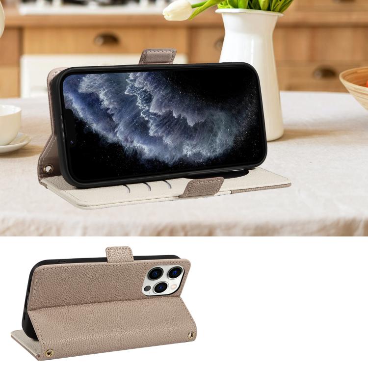 For iPhone 11 Pro Max Litchi Texture Wallet Mirror Leather Phone Case