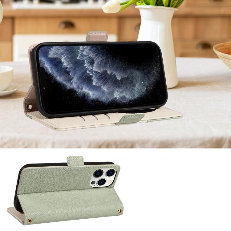 For iPhone 11 Pro Max Litchi Texture Wallet Mirror Leather Phone Case
