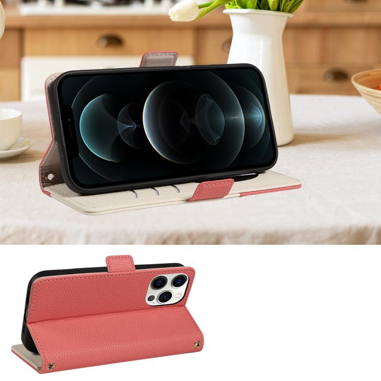 For iPhone 12 Pro Max Litchi Texture Wallet Mirror Leather Phone Case
