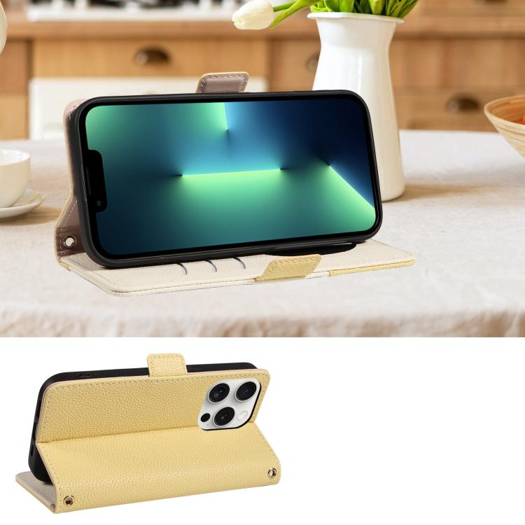 For iPhone 13 Pro Litchi Texture Wallet Mirror Leather Phone Case