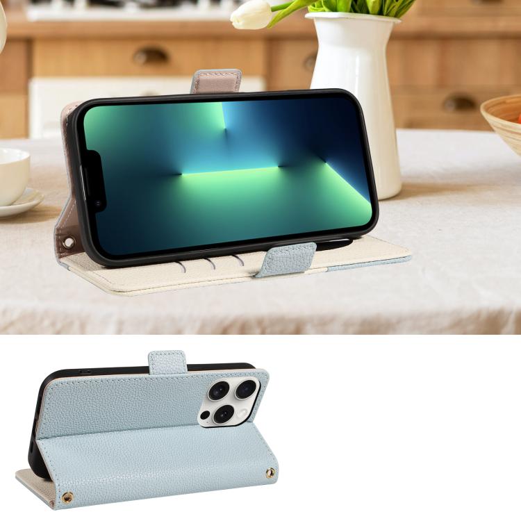 For iPhone 13 Pro Litchi Texture Wallet Mirror Leather Phone Case
