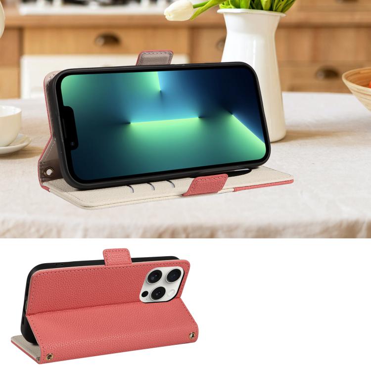 For iPhone 13 Pro Litchi Texture Wallet Mirror Leather Phone Case