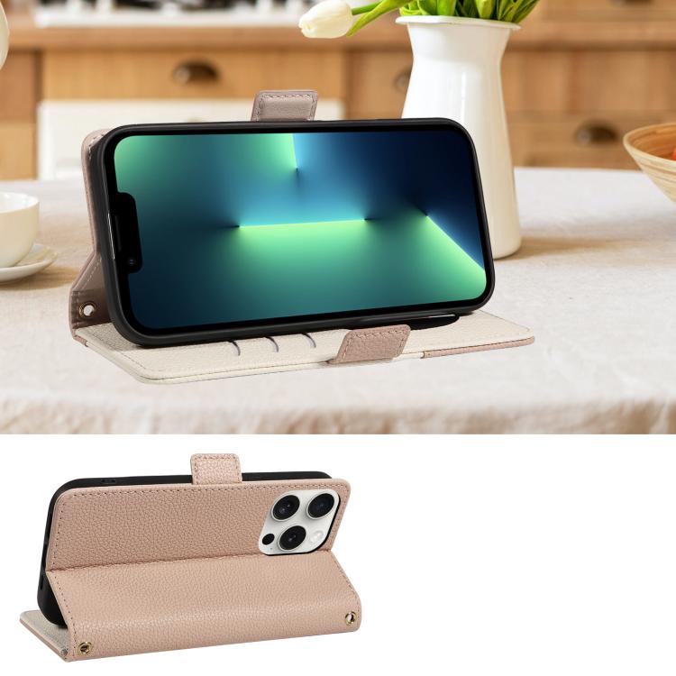 For iPhone 13 Pro Max Litchi Texture Wallet Mirror Leather Phone Case