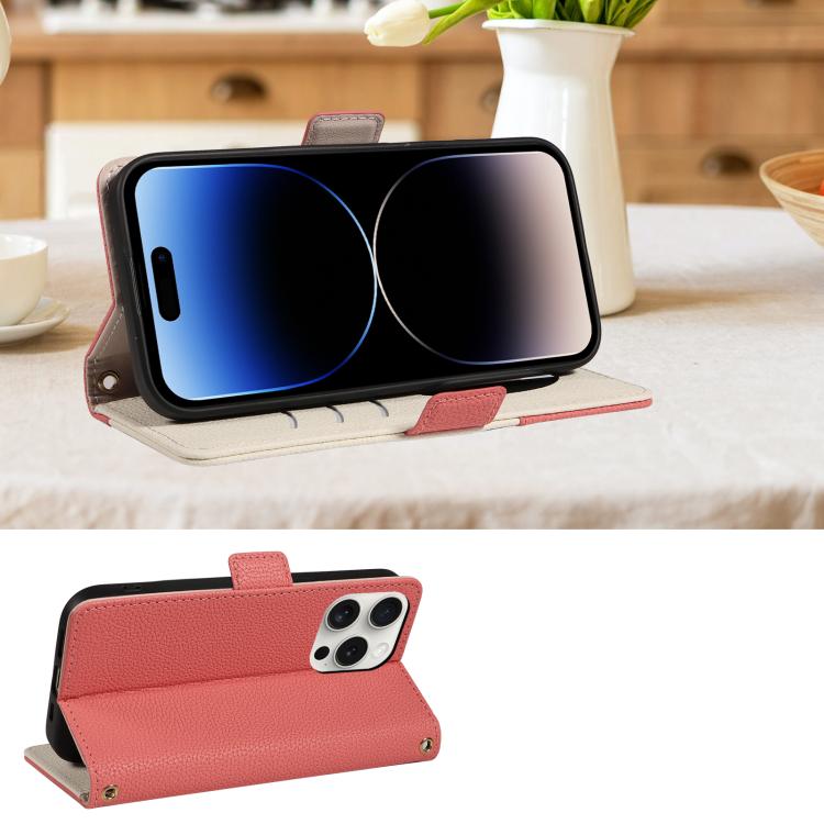 For iPhone 14 Pro Litchi Texture Wallet Mirror Leather Phone Case