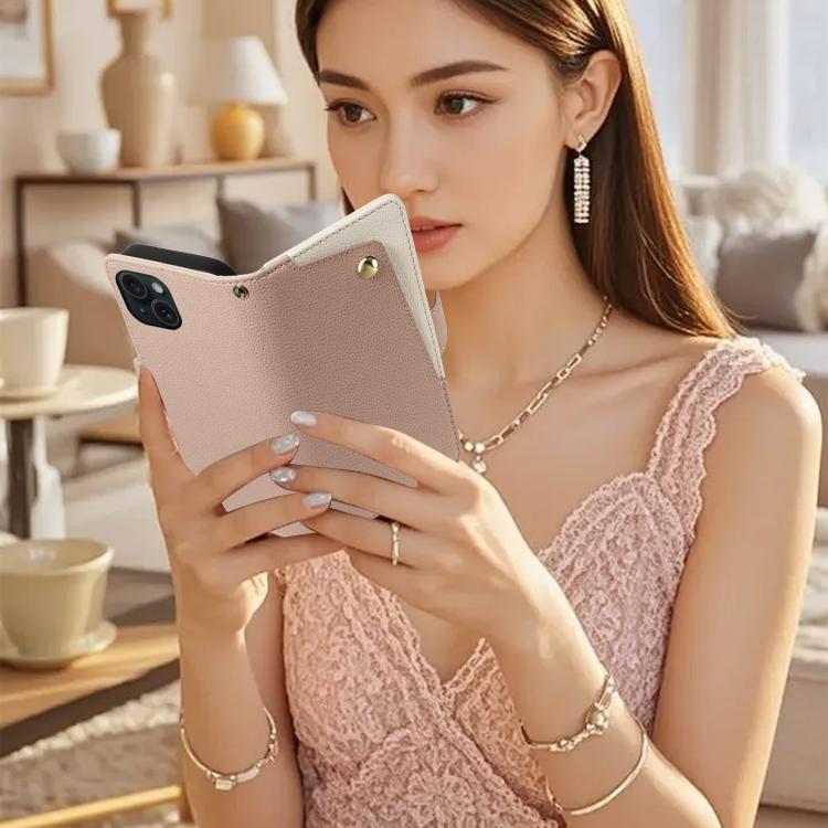 For iPhone 14 Plus Litchi Texture Wallet Mirror Leather Phone Case