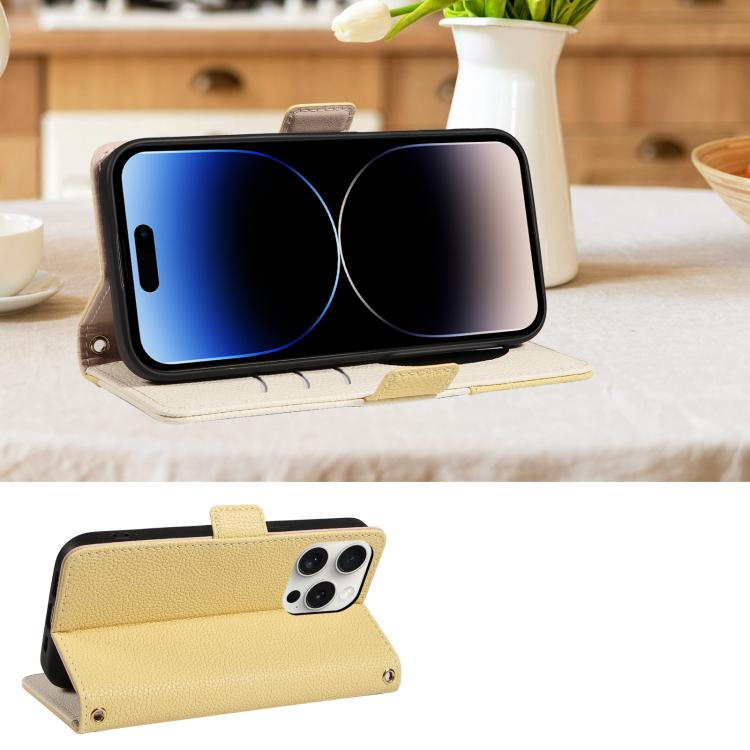 For iPhone 14 Pro Max Litchi Texture Wallet Mirror Leather Phone Case
