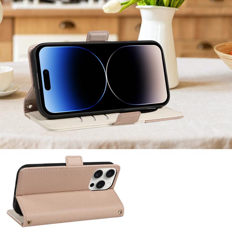 For iPhone 14 Pro Max Litchi Texture Wallet Mirror Leather Phone Case