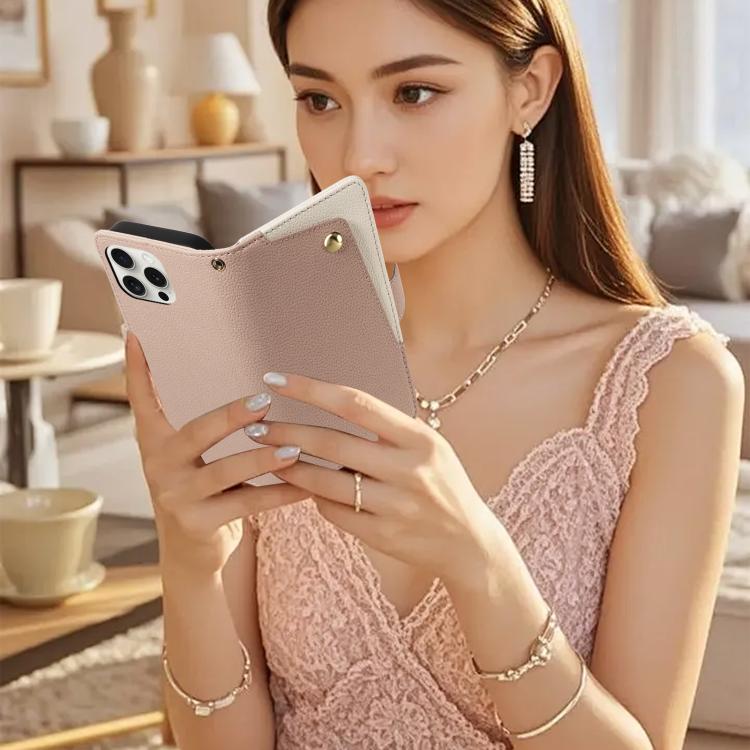 For iPhone 15 Pro Litchi Texture Wallet Mirror Leather Phone Case