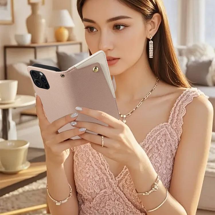 For iPhone 16 Pro Litchi Texture Wallet Mirror Leather Phone Case