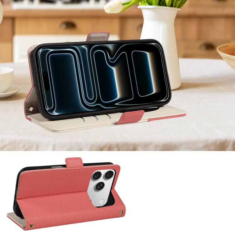 For iPhone 17 Pro Max Litchi Texture Wallet Mirror Leather Phone Case