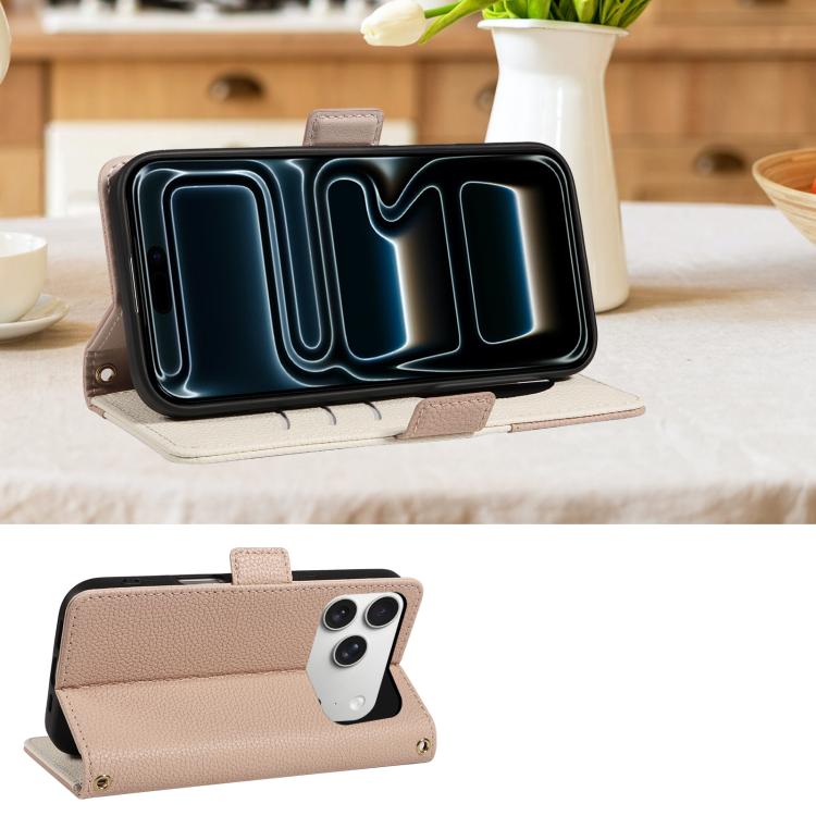 For iPhone 17 Pro Max Litchi Texture Wallet Mirror Leather Phone Case
