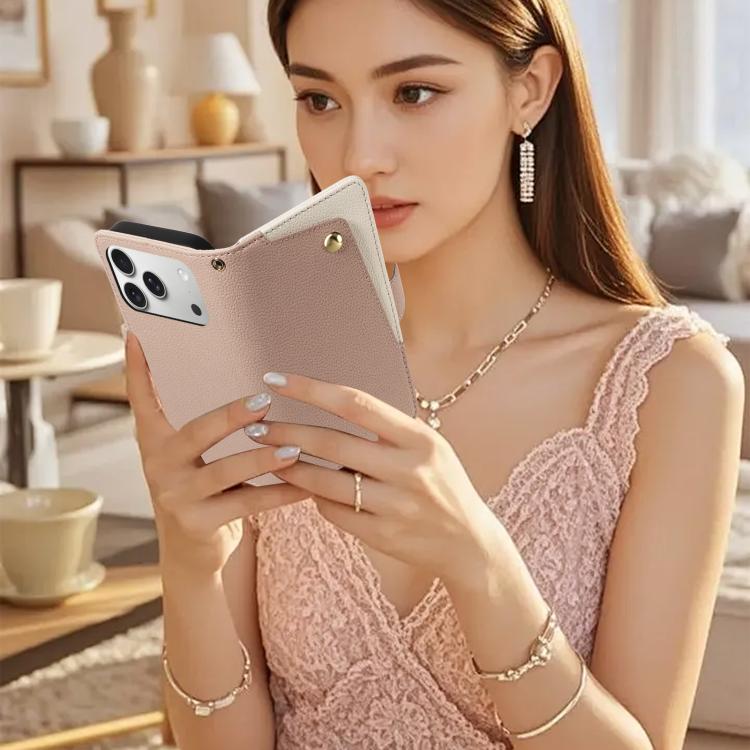 For iPhone 17 Pro Max Litchi Texture Wallet Mirror Leather Phone Case