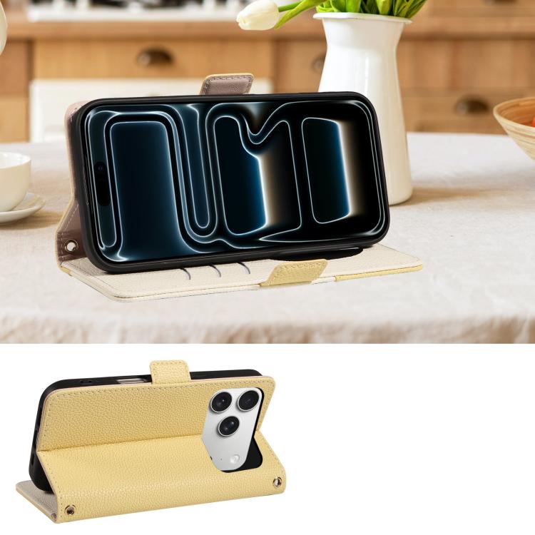 For iPhone 17 Pro Litchi Texture Wallet Mirror Leather Phone Case