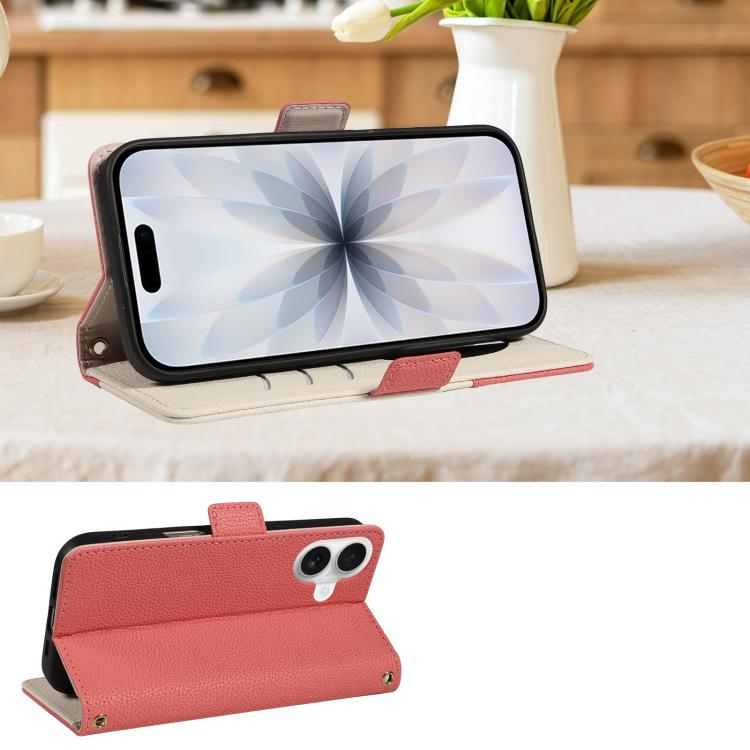 For iPhone 17 Litchi Texture Wallet Mirror Leather Phone Case