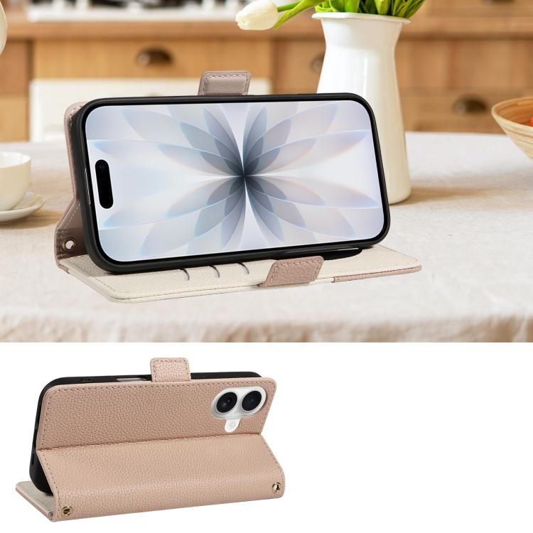 For iPhone 17 Litchi Texture Wallet Mirror Leather Phone Case
