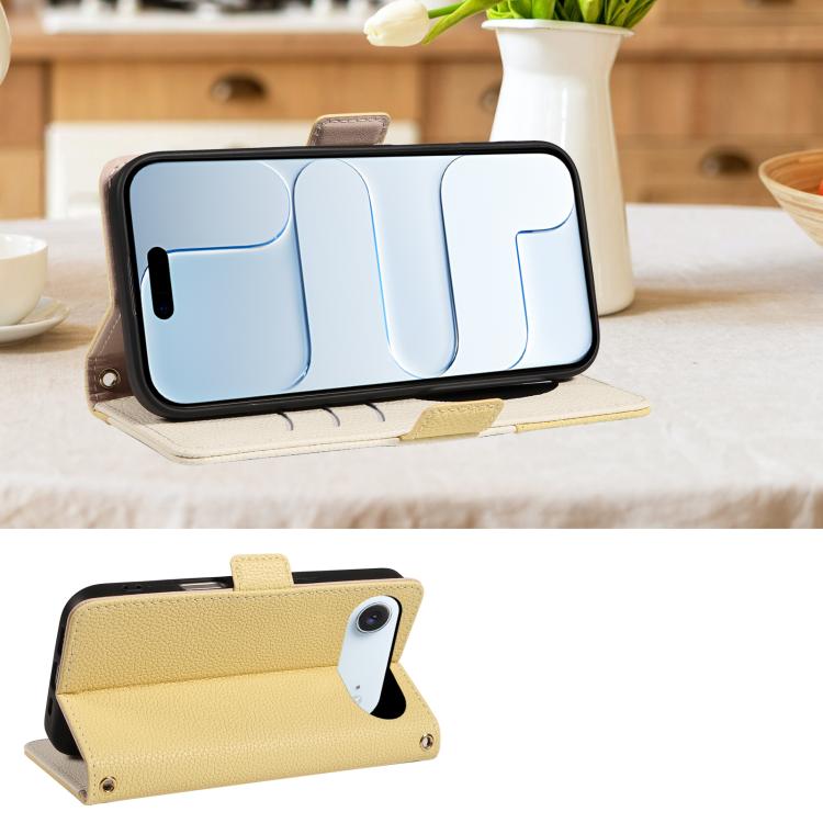 For iPhone Air Litchi Texture Wallet Mirror Leather Phone Case