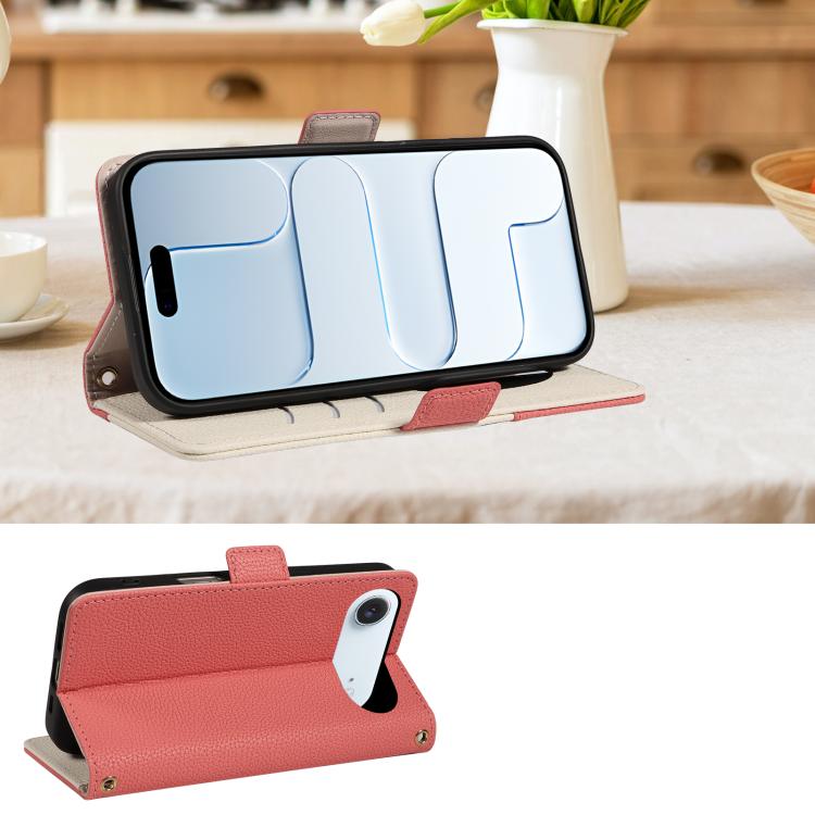 For iPhone Air Litchi Texture Wallet Mirror Leather Phone Case